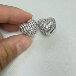 Elegant Silver Heart Earrings